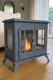Freestanding Bioethanol Fireplace Stove Indoor Heater Modern 0.9l Tank Grey Open