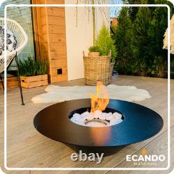 Freestanding Bioethanol Fireplace UNIVERSE Black Garden-Patio-Indoor