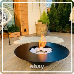 Freestanding Bioethanol Fireplace UNIVERSE Black Garden-Patio-Indoor