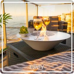 Freestanding Bioethanol Fireplace UNIVERSE White Garden-Patio-Indoor
