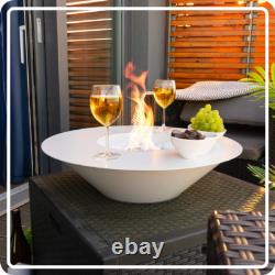 Freestanding Bioethanol Fireplace UNIVERSE White Garden-Patio-Indoor