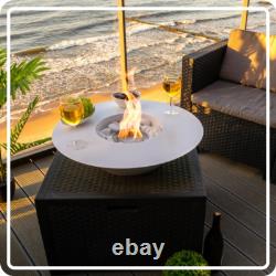Freestanding Bioethanol Fireplace UNIVERSE White Garden-Patio-Indoor