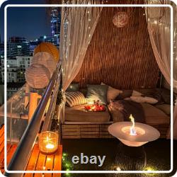 Freestanding Bioethanol Fireplace UNIVERSE White Garden-Patio-Indoor