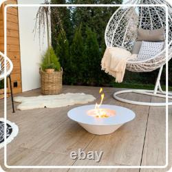 Freestanding Bioethanol Fireplace UNIVERSE White Garden-Patio-Indoor