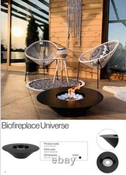 Freestanding Bioethanol Fireplace Universe Black Garden-Patio Indoor