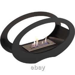 Freestanding Bioethanol fireplace ECHO black accessories set