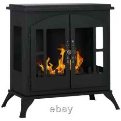 Freestanding Ethanol Fireplace Bioethanol Fire with 0.9L Tank 3 Hours Burning Time