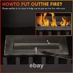 Freestanding Ethanol Fireplace Bioethanol Fire with 0.9L Tank 3 Hours Burning Time