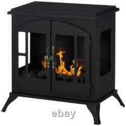 Freestanding Ethanol Fireplace Bioethanol Fire with 0.9L Tank 3 Hours Burning Time