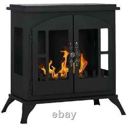 Freestanding Ethanol Fireplace Stove, Bioethanol Fire with Stainless Steel Flame