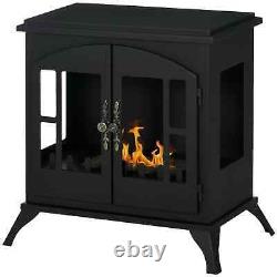 Freestanding Ethanol Fireplace Stove, Bioethanol Fire with Stainless Steel Flame
