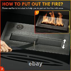 Freestanding Ethanol Fireplace, with Stainless Steel Flame Snuffer, 1.2L