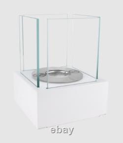 Freestanding Smart bio fireplace white structured matt