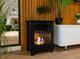 Freestanding Bio Fireplace Koza Mini Black Matt With Glass