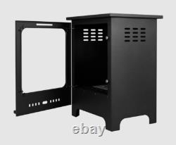 Freestanding bio fireplace Koza Mini black matt with glass