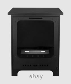 Freestanding bio fireplace Koza Mini black matt with glass