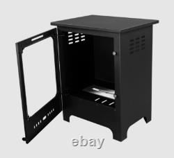 Freestanding bio fireplace Koza Mini black matt with glass