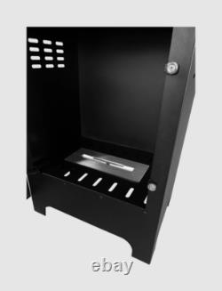 Freestanding bio fireplace Koza Mini black matt with glass