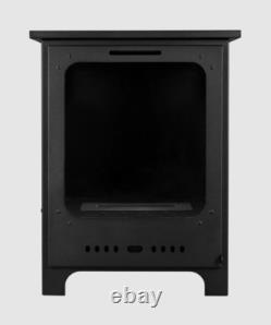 Freestanding bio fireplace Koza Mini black matt with glass