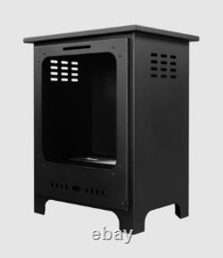 Freestanding bio fireplace Koza Mini black matt with glass