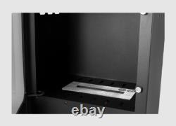 Freestanding bio fireplace Koza Mini black matt with glass