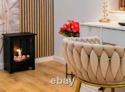 Freestanding bio fireplace Koza Mini black matt with glass