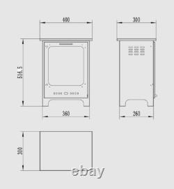 Freestanding bio fireplace Koza Mini black matt with glass