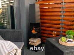 Freestanding bio fireplace Pyramid Garden black matt