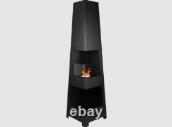 Freestanding bio fireplace Pyramid Garden black matt