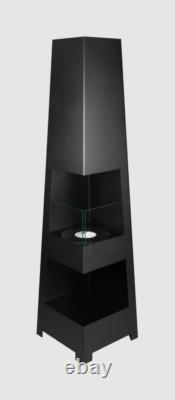 Freestanding bio fireplace Pyramid Garden black matt