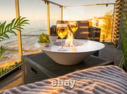 Freestanding bio-fireplace Universe white matt