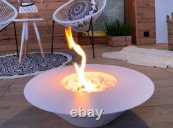 Freestanding bio-fireplace Universe white matt
