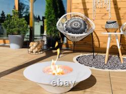 Freestanding bio-fireplace Universe white matt