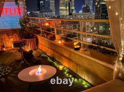 Freestanding bio-fireplace Universe white matt