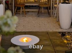 Freestanding bio-fireplace Universe white matt