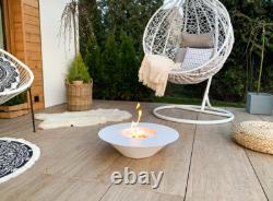 Freestanding bio-fireplace Universe white matt