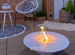 Freestanding bio-fireplace Universe white matt