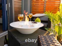 Freestanding bio-fireplace Universe white matt