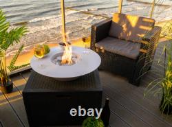 Freestanding bio-fireplace Universe white matt