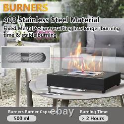 Fuel Burner Heater Indoor Outdoor, Portable Table Top Fire Pit, Black