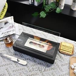 Fuel Burner Heater Indoor Outdoor, Portable Table Top Fire Pit, Black