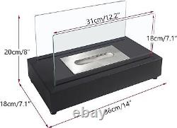 Fuel Burner Heater Indoor Outdoor, Portable Table Top Fire Pit, Black