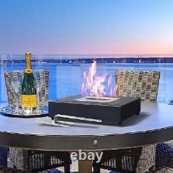 Fuel Burner Heater Indoor Outdoor, Portable Table Top Fire Pit, Black