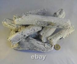 Gas Fire Driftwood Logs Coal Replacement Ceramic Bio Ethanol 16 Piece Set Fake