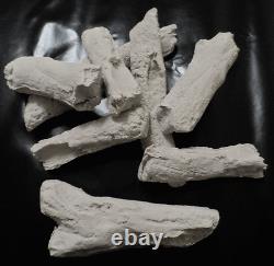 Gas Fire Driftwood Logs Coal Replacement Ceramic Bio Ethanol 16 Piece Set Fake
