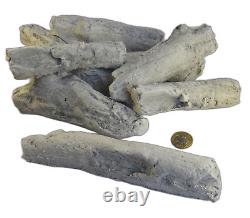 Gas Fire Driftwood Logs Coal Replacement Ceramic Bio Ethanol 16 Piece Set Fake