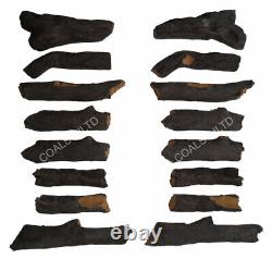 Gas Log Coal Fire 16 Piece Ceramic Replacement Suitable for Bio Ethanol LPG Fire