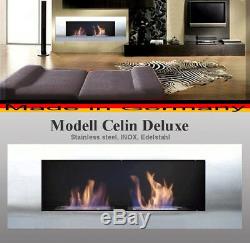 Gel- and Ethanol-Fireplace Celin-Deluxe Stainless Steel / Made in Germany / bio