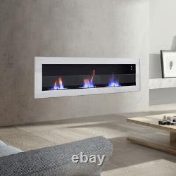 Glass Bio Ethanol Fireplace Biofire Fire Mounted On the Wall Stainless Steel
