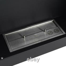 Glass Bio Ethanol Fireplace Wall/Insert Biofire Fire 2 Burner Living Room Black